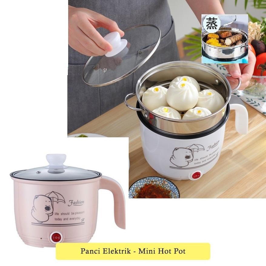 PANCI LISTRIK ELEKTRIK COOKER STAINLESS STEEL TEFLON COOKING POT RICE COOKER MINI