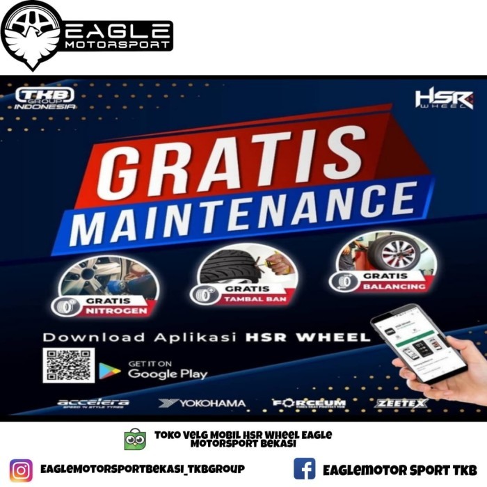 Paket Velg + Ban Mobil Avanza Ring 16 - Pelek HSR WHEEL + Ban Forceum