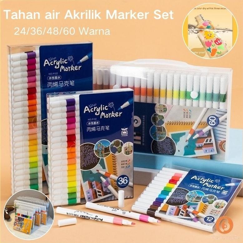 

Ready Penjual Lokal60 Warna Akrilik Marker Set Spidol Akrilik Tahan Air Spidol Diy Painting Spidol Pastel Pulpen Diy Highlight Drawing Warna Baru Murah