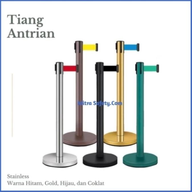 

TIANG ANTRIAN STAINLESS PITA 2 METER / TIANG PEMBATAS ANTRIAN STAINLESS - GOLD 2410T