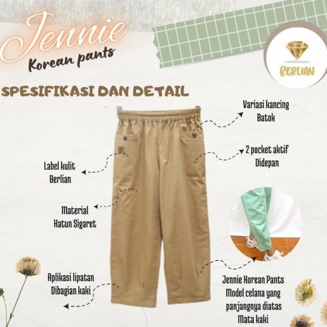Baggy Pants Jennie Korean Style Celana Panjang Anak/Remaja Perempuan