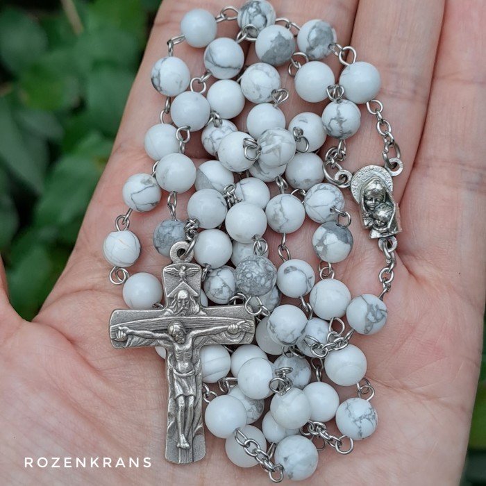 Rosario Manik Batu Alam Howlite Stone 6Mm