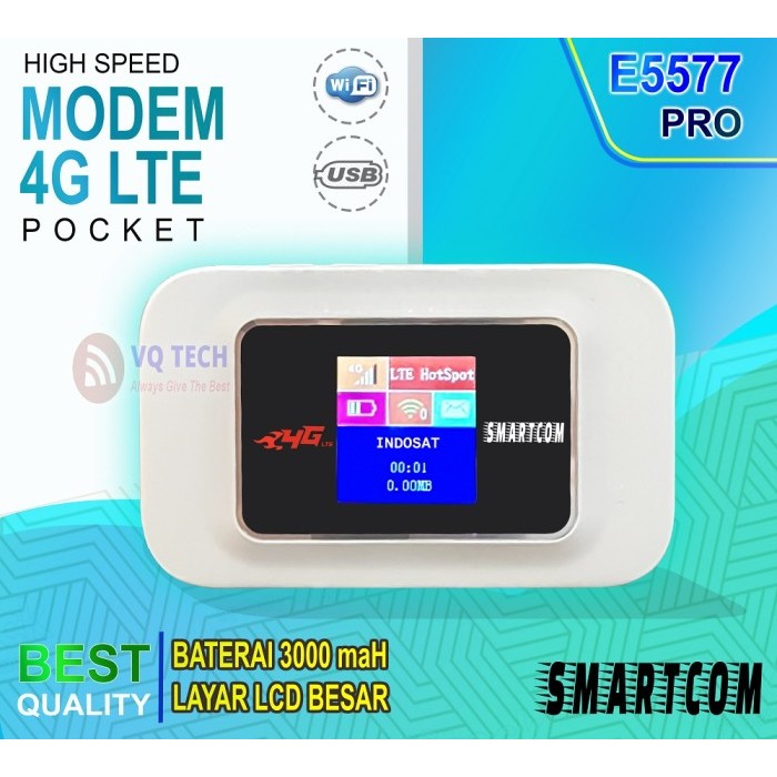 TERBARU Modem Mifi Wifi 4G SMARTCOM E5577 PRO 3000 mAh Unlock All Operator