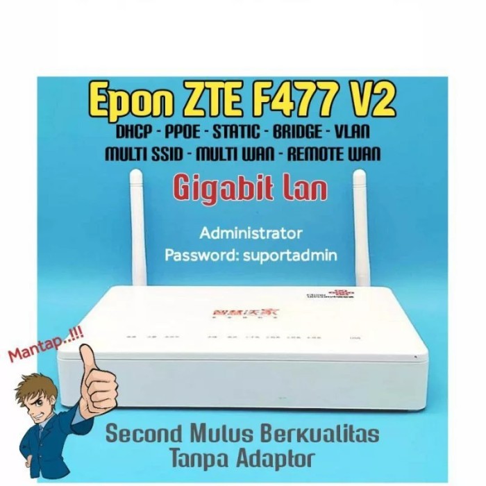 TERBARU MODEM ONT EPON ZTE F477