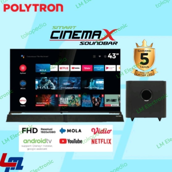 POLYTRON Cinemax Soundbar Android TV 43" PLD43BAG5959 / PLD 43BAG5959