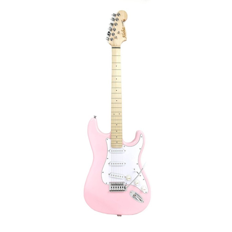 Gitar Elektrik Merk Aloha Original Stratocaster Shell Pink Listrik
