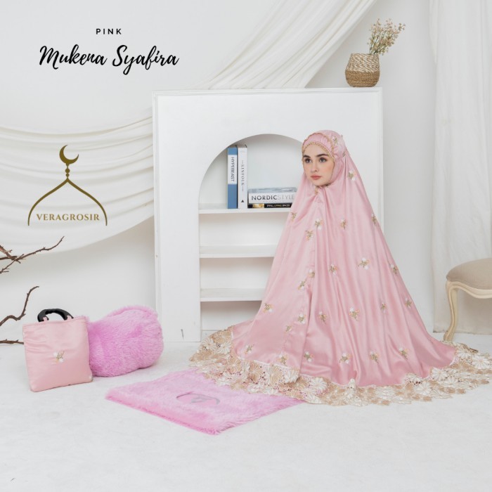 Full Set Mukena Dewasa Syafira Sajadah Travel Alquran Bulu