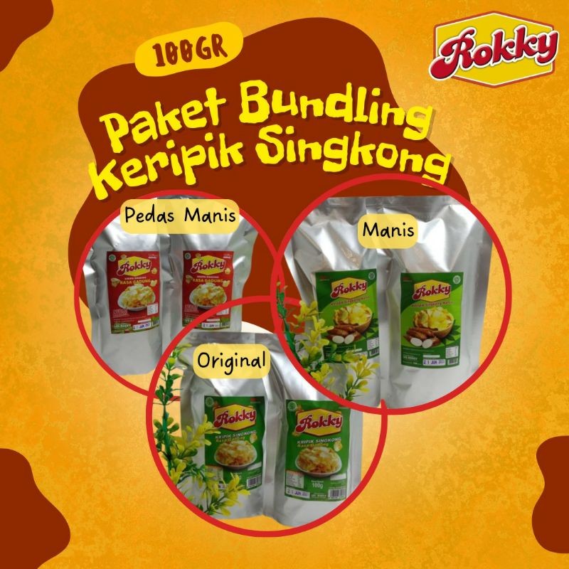 

Paket Bundling Keripik Singkong ROKKY 100grl