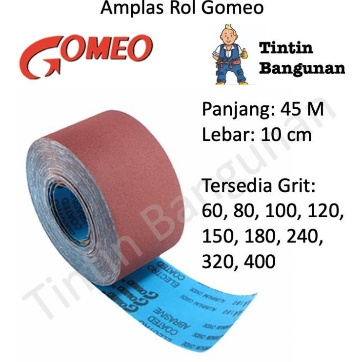 Amplas Ampelas Rol Roll Gomeo Amplas 50 Meter Grit Beraneka Hamplas Roll Amplas Gulungan Kertas Kain