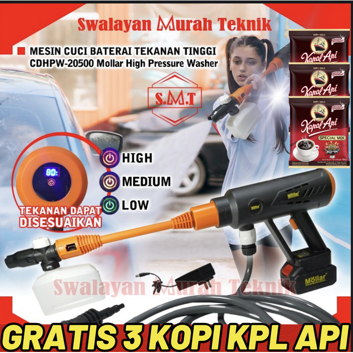MOLLAR CDHPW20500 Q7 JET CLEANER CORDLESS BATERAI DIGITAL STEAM 3MODE