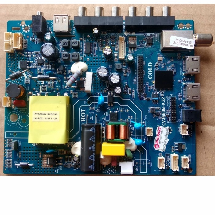 SEPERTI BARU MB MAINBOARD PLD24V123 MOBO MESIN TV POLYTRON PLD 24V123