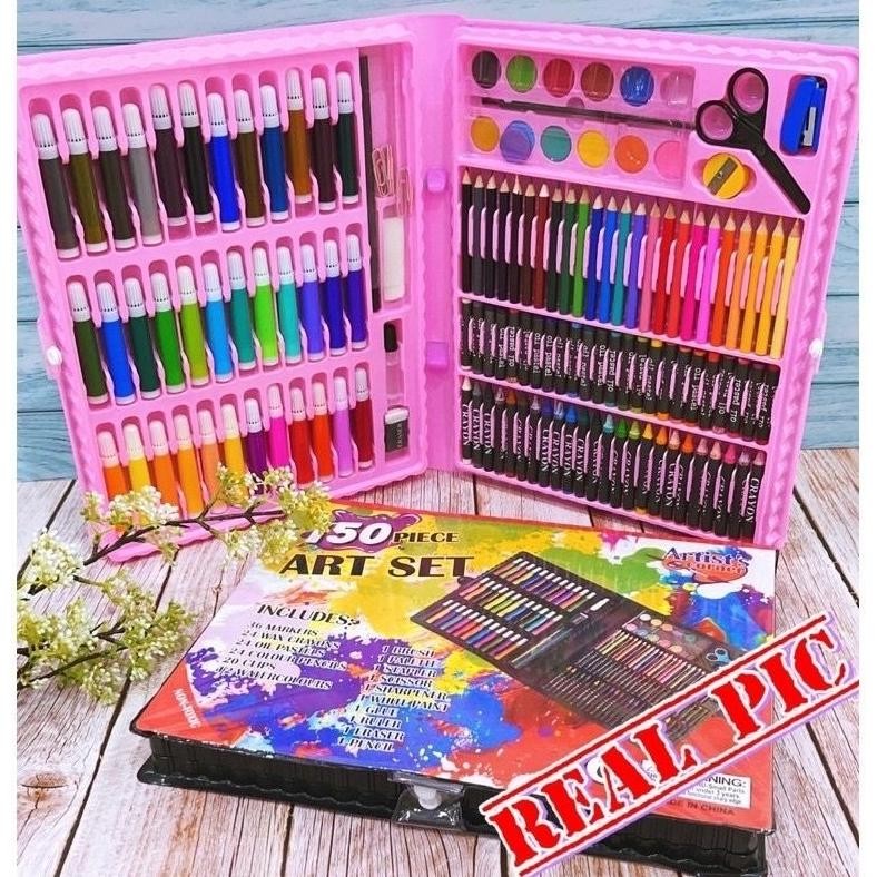 

gfd-12 CRAYON SET ISI 208PCS VIRAL Case Portable all in one Crayon isi 150pcs Viral Sale