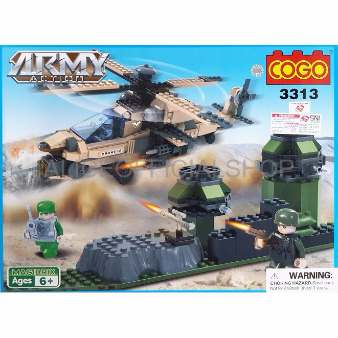 Lego Black Hawk Down Army Airplane Block Lego COGO Army Action 3313