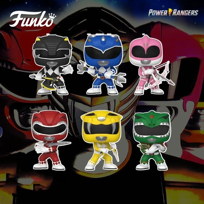 Funko Pop Power Rangers Red Black Green Pink Blue Yellow Ranger 30th