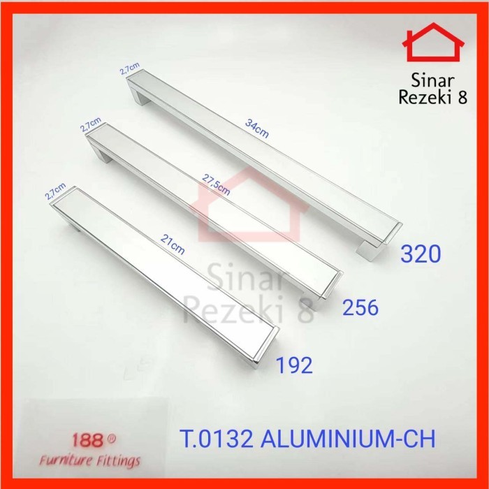 Laci - Handle Tarikan 0132 Gagang Lemari Laci Pintu Dapur Silver Minimalis