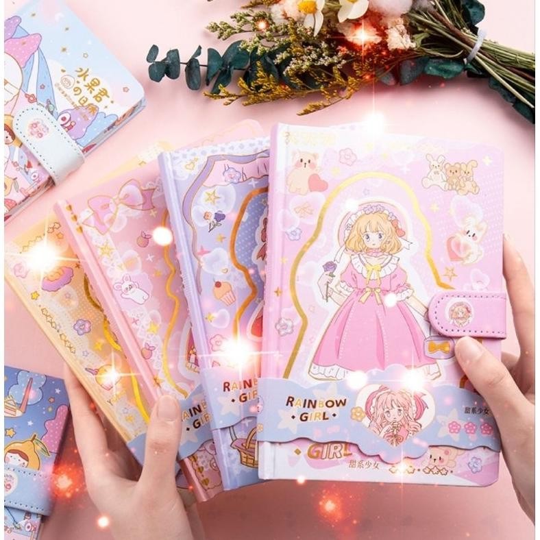 

BISA COD Buku Journal Diary Aesthetic Agenda Magnetic Notebook A5 Kertas Warna Warni Catatan Cewek aq-54