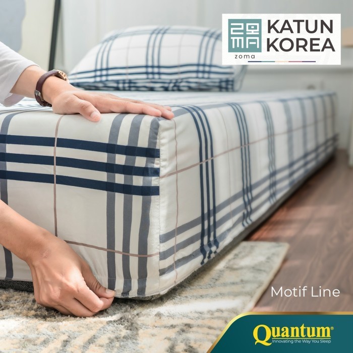 Sprei Katun Korea Zoma by Quantum - Sprei Set Polos Kasur