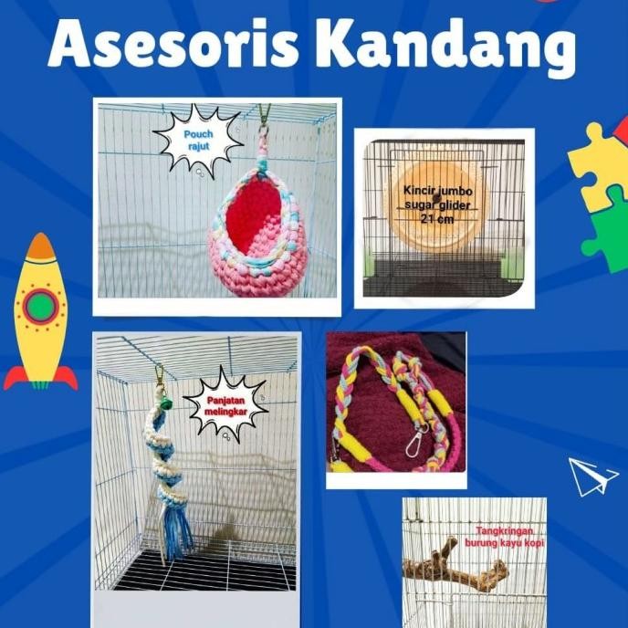 Kandang Hewan Galvanis Sugar Glider, Kandang Burung Koloni Lovebird GT