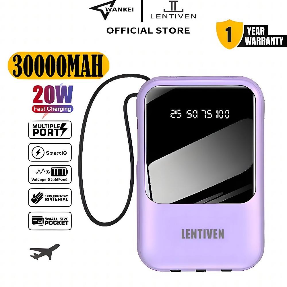 Powerbank Fast Charging 30000 Mah Mini Size With 4 Usb Fast Charging Led Display Bh31 Powerbank Mura