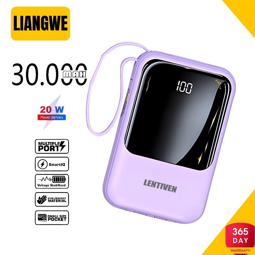 Powerbank Fast Charging 30000Mah Mini With 4 Kabel Usb Fast Charging Powerbank Murah Wireless