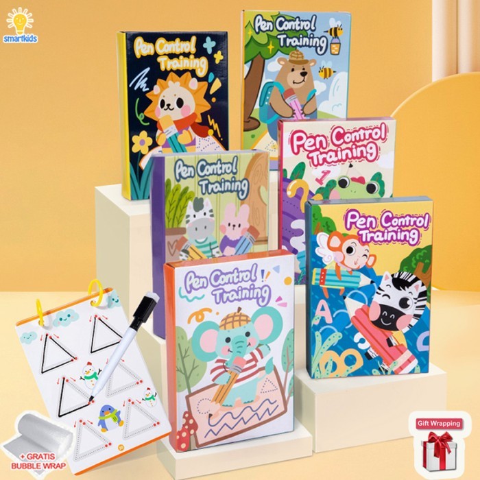 

Baru - Pen Control Tracing Book Wipe Clean Card Activity Book Edukasi Anak