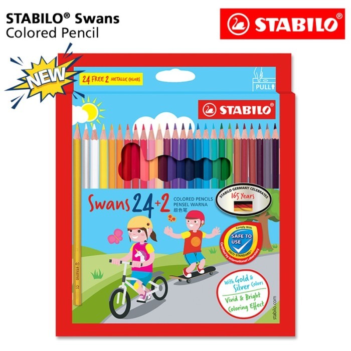 

Beli - Stabilo Swans Pensil Warna Anak Sekolah 24+2 Pcs Colored Pencils Ori