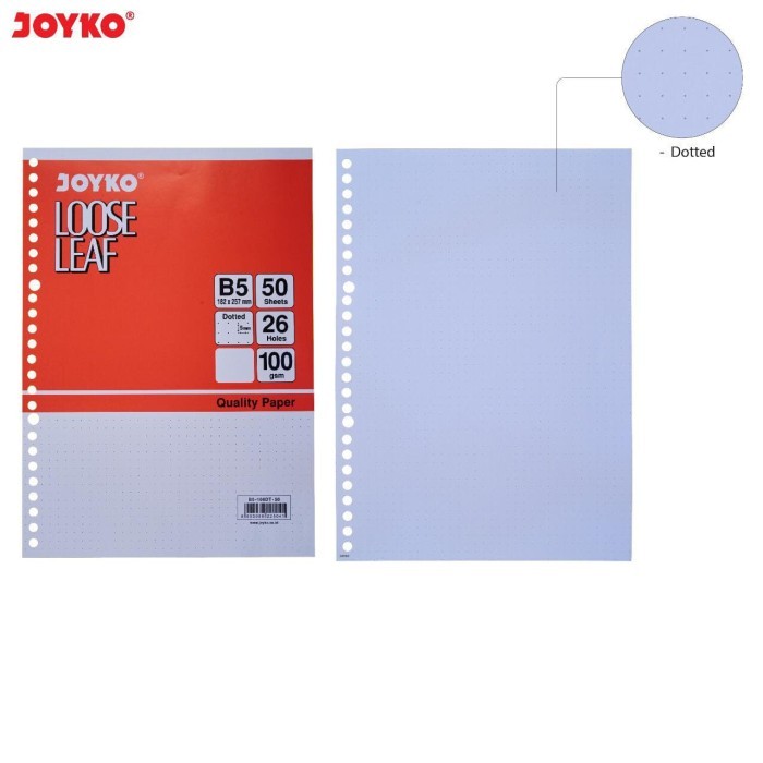 

Beli - Joyko Kertas Binder Loose Leaf Dotted Titik Dot B5 100Gsm 50 Sheet Ori