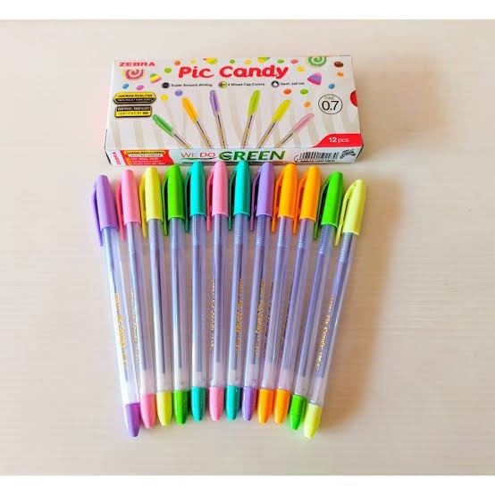 

Beli - Pen Zebra Piccandy 0.7 Pak@12Pcs/Pena Pic Candy/Ballpoint Pulpen Zebra