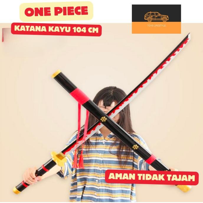 Replika Pedang Bahan Kayu Samurai Katana One Piece 104 Cm