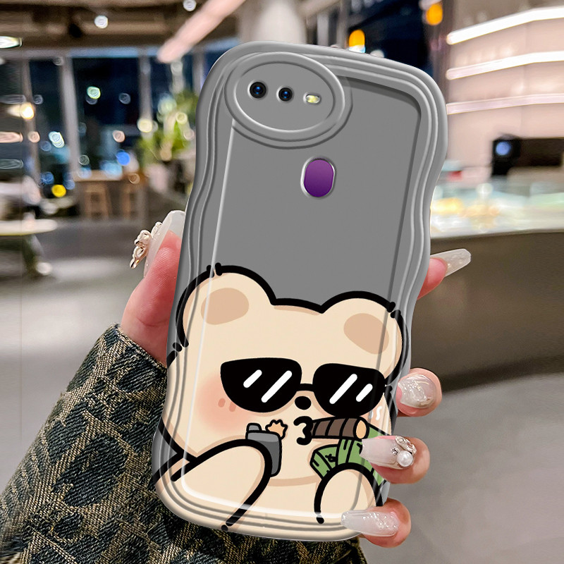 Casing Hp Untuk OPPO F9 F9 Pro A7x Case Casing HP Kesing merokok Softcase gelombang transparan trend