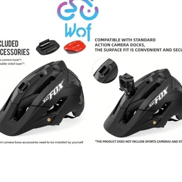 Helm Batfox Sepeda Gunung Xc Am Mtb Helmet Bike + Holder Braet Gopro
