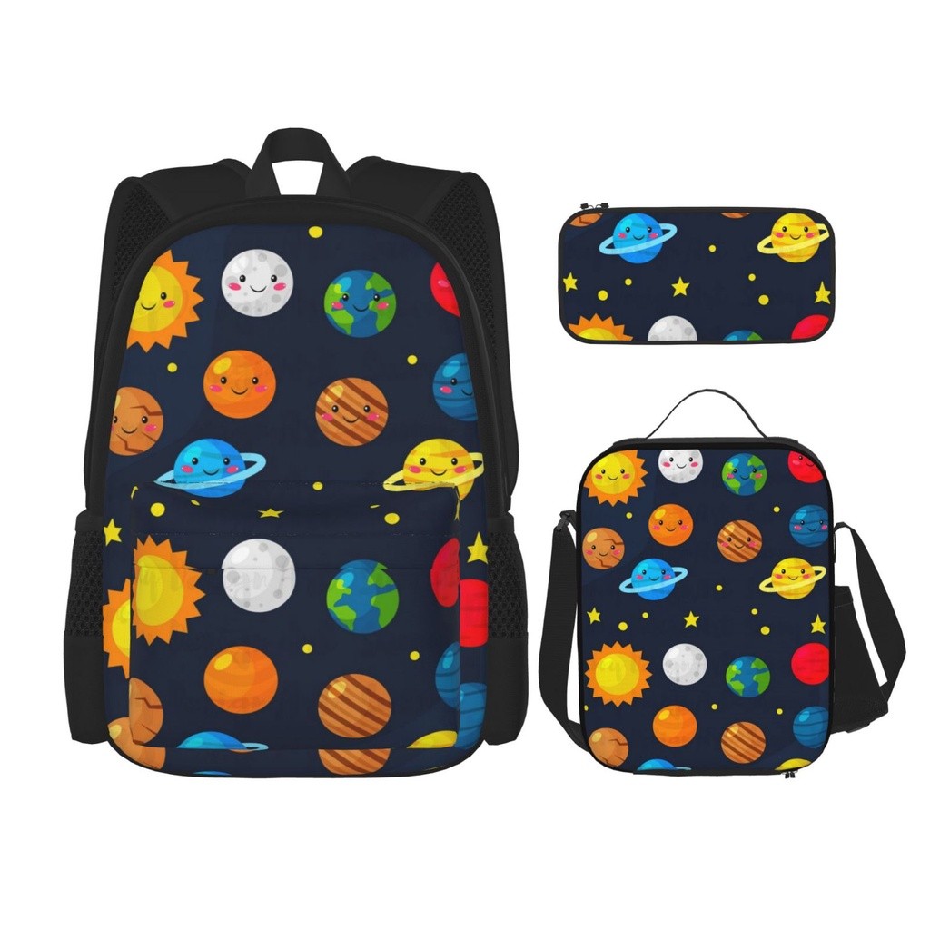 

Ransel Planet Kartun Tata Surya 3 In 1 Tas Sekolah Kartun Tiga Potong dengan Kotak Pensil Tas Makan Siang Messenger, HITAM |23B6DF92|