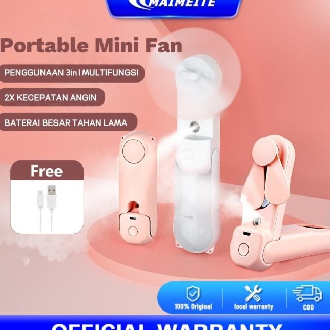 Maimeite Nano Spray 3 In 1 Kiaps Kipas Angin Ni Usb Portable Kipas Semprotan With Powerbank Recharge