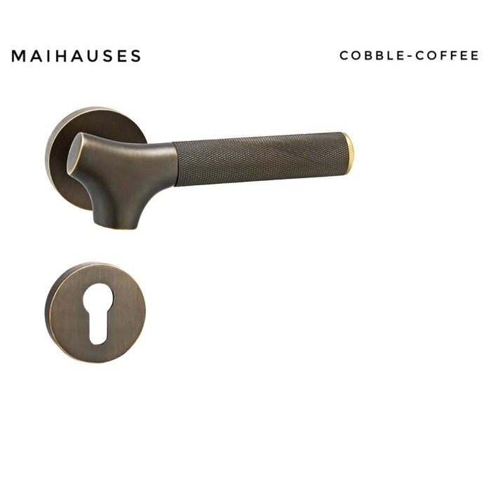 anyar ya@1 Gagang Pintu Door Handle Kayu Besi Full Set Bronze Kuningan COBBLE