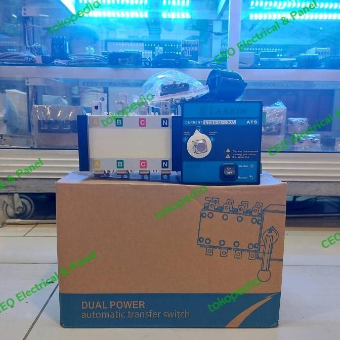 Ats Larkin 4P 100A Lts4-G Atys Automatic /Pln Genset /Ohm Saklar /Cos