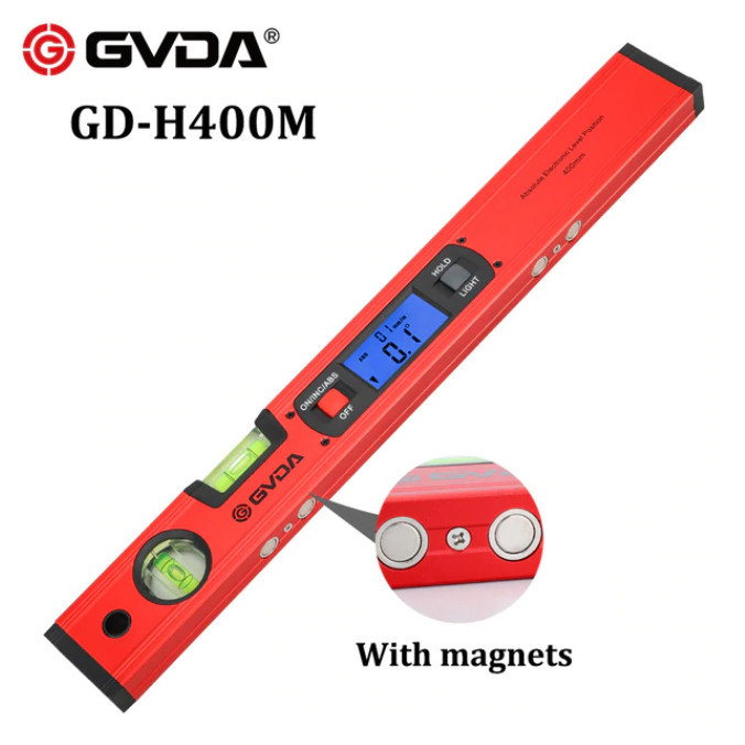 

newgan!! GVDA Digital Waterpas Inclinometer 400 mm Sudut Angle Protactor H400M