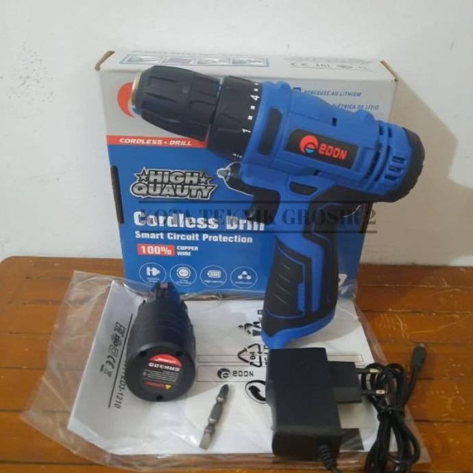 MESIN BOR CORDLESS EDON 12 VOLT BOR BATERAI BOR CHARGER EDON ED3-1210