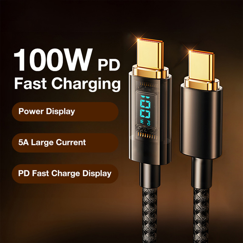 INXAMY Kabel Data Type C to Type C Fast Charging Braided 5A 1.2M - XM100  7CUA1RBK