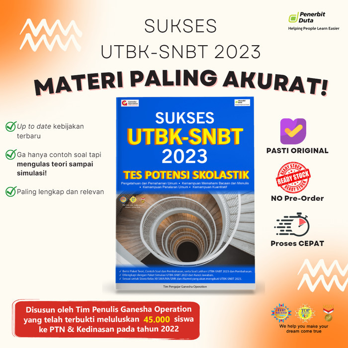 

SUKSES UTBK-SNBT 2023: Tes Potensi Skolastik