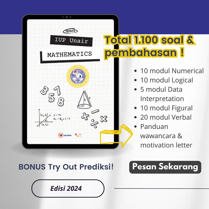 

Modul PDF Persiapan Tes IUP Unair Lengkap Pembahasan Di Flashdisk