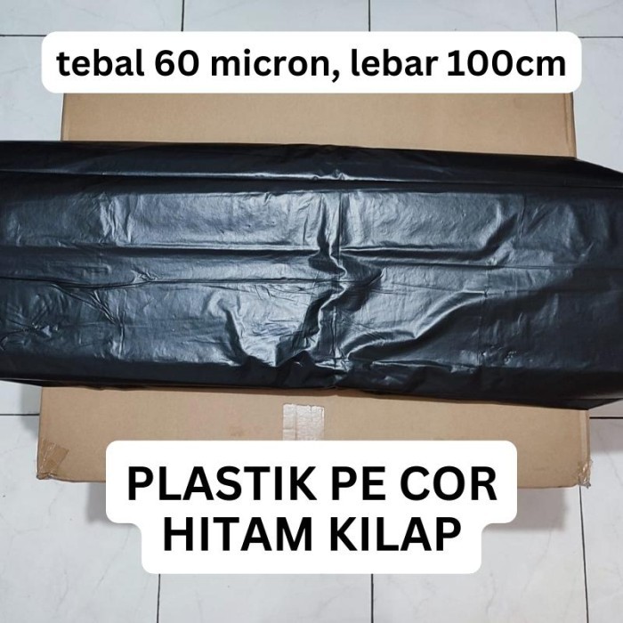 Plastik Cor Hitam Glossy Roll Plastik Terpal Meteran Tebal Diskon