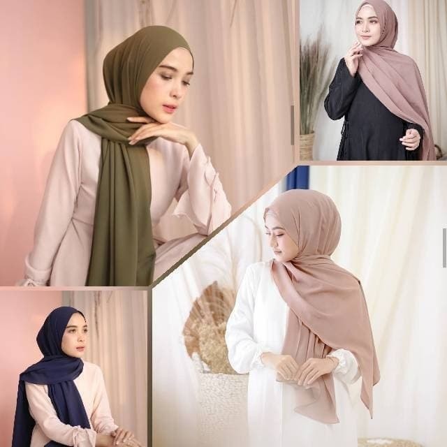 Pashmina Diamond Hijab Panjang Jilbab Segi Empat Polos Panjang