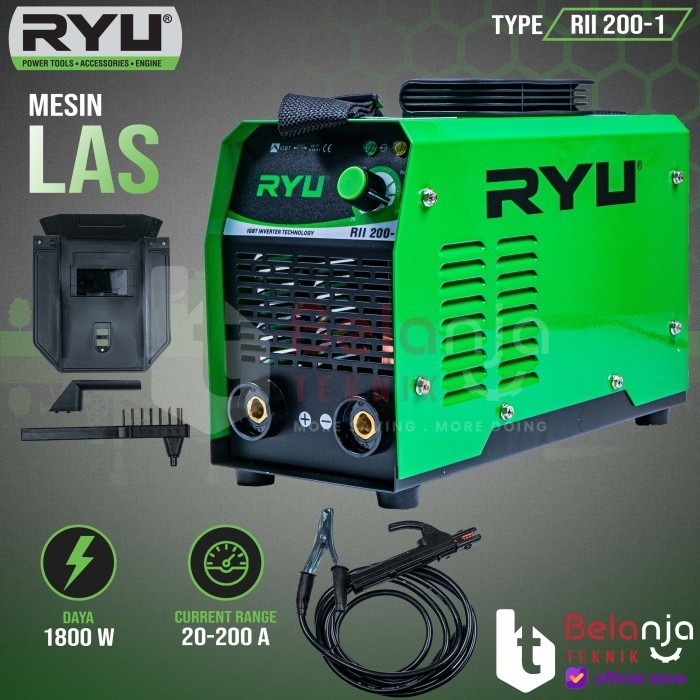 kosnew@ Ryu Travo Las Inverter RII 200-1 IGBT 1800 Watt Mesin Trafo Las