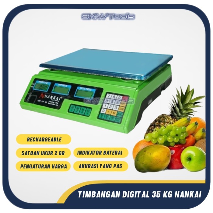 

newgan!! Timbangan Duduk Digital 35 Kg Nankai Timbangan Buah Sayur