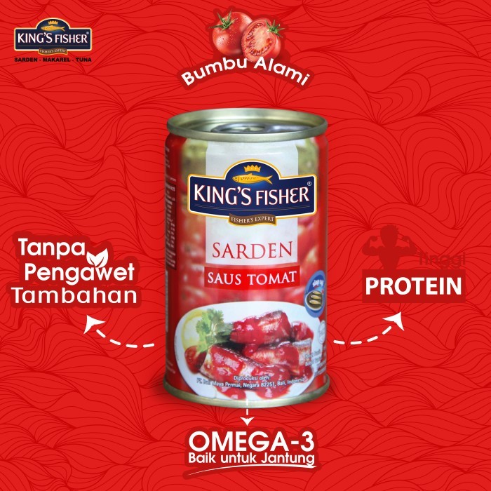 

Paket 1 Dus 50Pc King'S Fisher Sarden Saus Tomat Makanan Kaleng 155G Promo