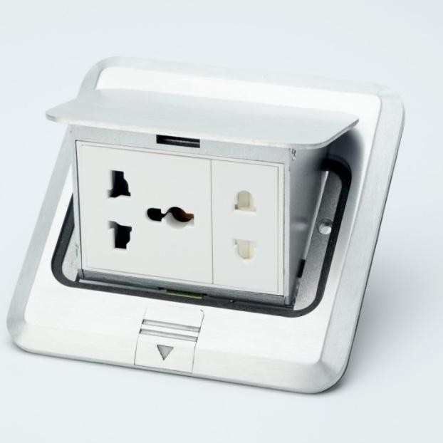Stop Kontak Lantai Arde Rj11 Rj45 2Pin Universal Floor Outlet Tanam