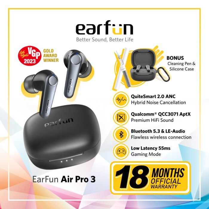 Earfun Air Pro 3 - The World'S 1St Le-Audio Anc True Wireless Earbuds