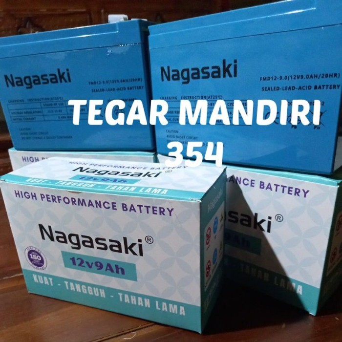 ASLI AKI NAGASAKI 12V 9AH 100% ORIGINAL Batrai aki nagasaki 9ah