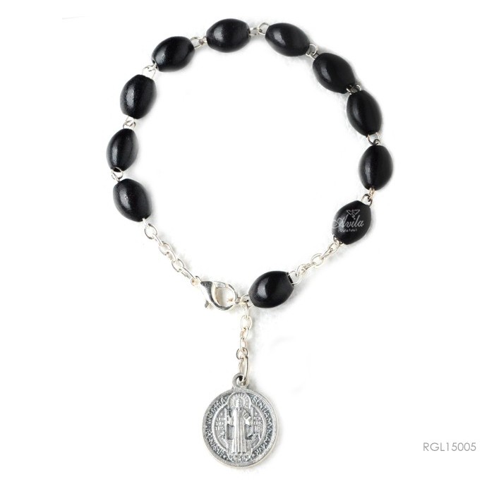 +++++] Rosario Gelang Benedict Kayu Hitam Rohani Katolik