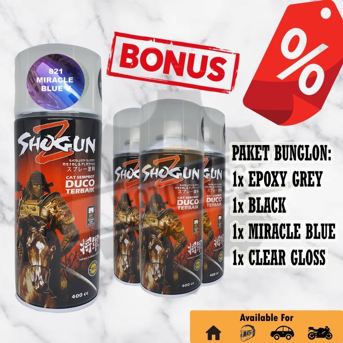 Terbaru Paket Hemat Cat Semprot Shogun Z Miracle Blue V / Bunglon Pilok Pilox